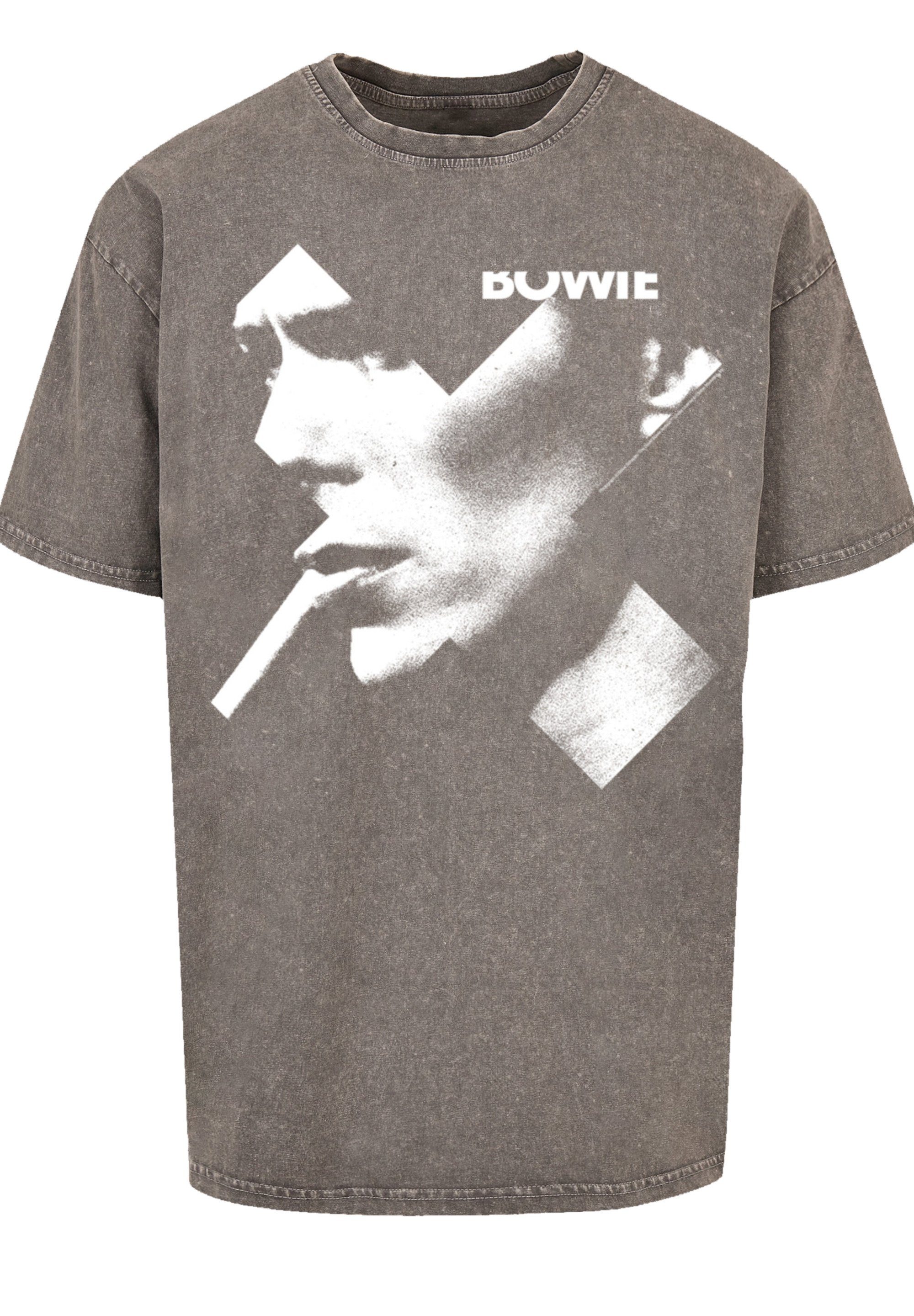 T-Shirt Oversize T-Shirt Bowie David F4NT4STIC Asphalt Print