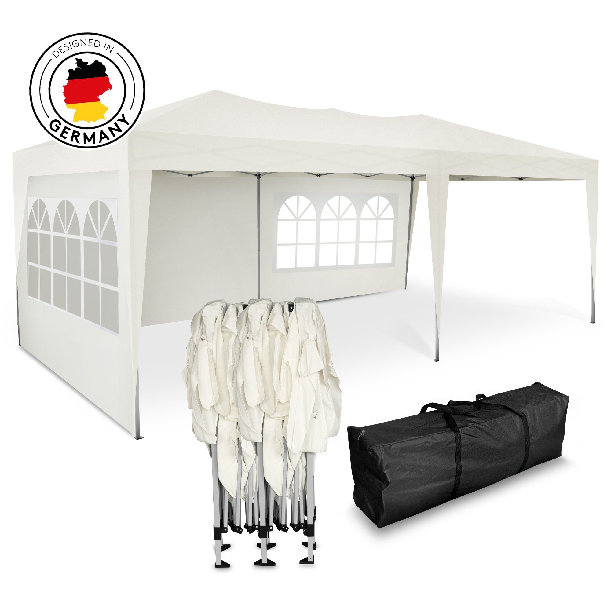 Kronenburg Partyzelt 3x6m wasserdicht - Gartenpavillon, Faltpavillon stabil günstig online kaufen