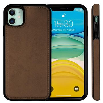 MyGadget Handyhülle Flip Case Klapphülle für Apple iPhone 11, Magnetische Hülle aus Kunstleder Klapphülle Kartenfach Schutzhülle