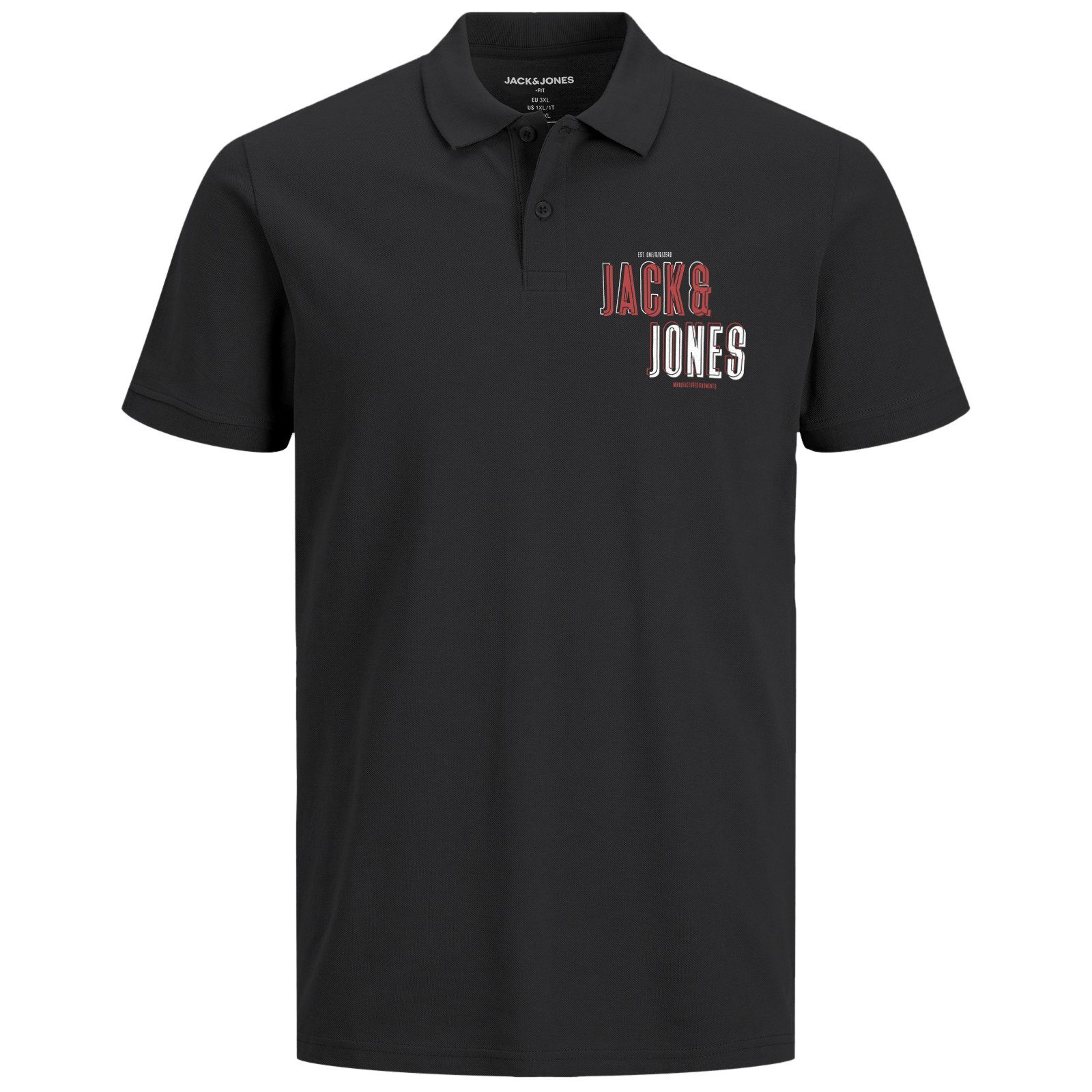 Jack & Jones Poloshirt Große Größen Poloshirt modisch JCOCOAST schwarz Jack&Jones