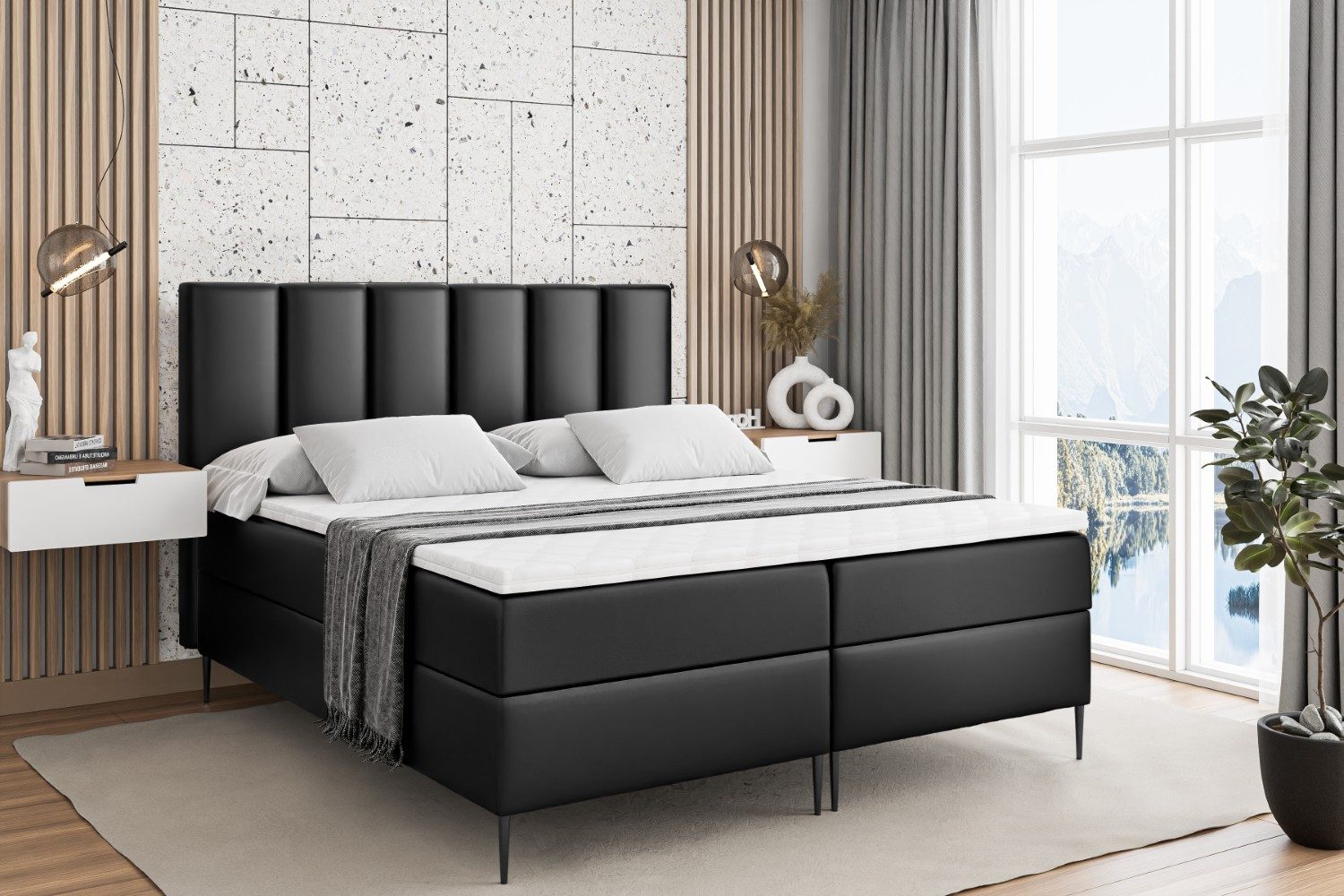 ALTDECOR Boxbett BOXI1-F (Multipocket-Matratze H4, H3 Matratze Bonellfederung, Topper, Kopfteil)