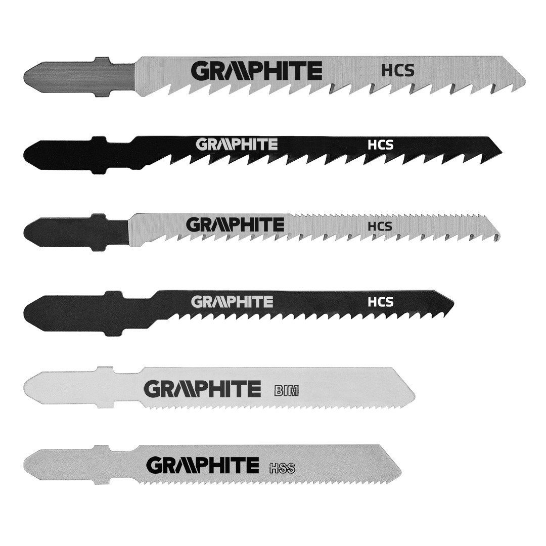 GRAPHITE Stichsägeblatt SET (4x Holz, 1x Metall, 1x Universal) 6 Stück