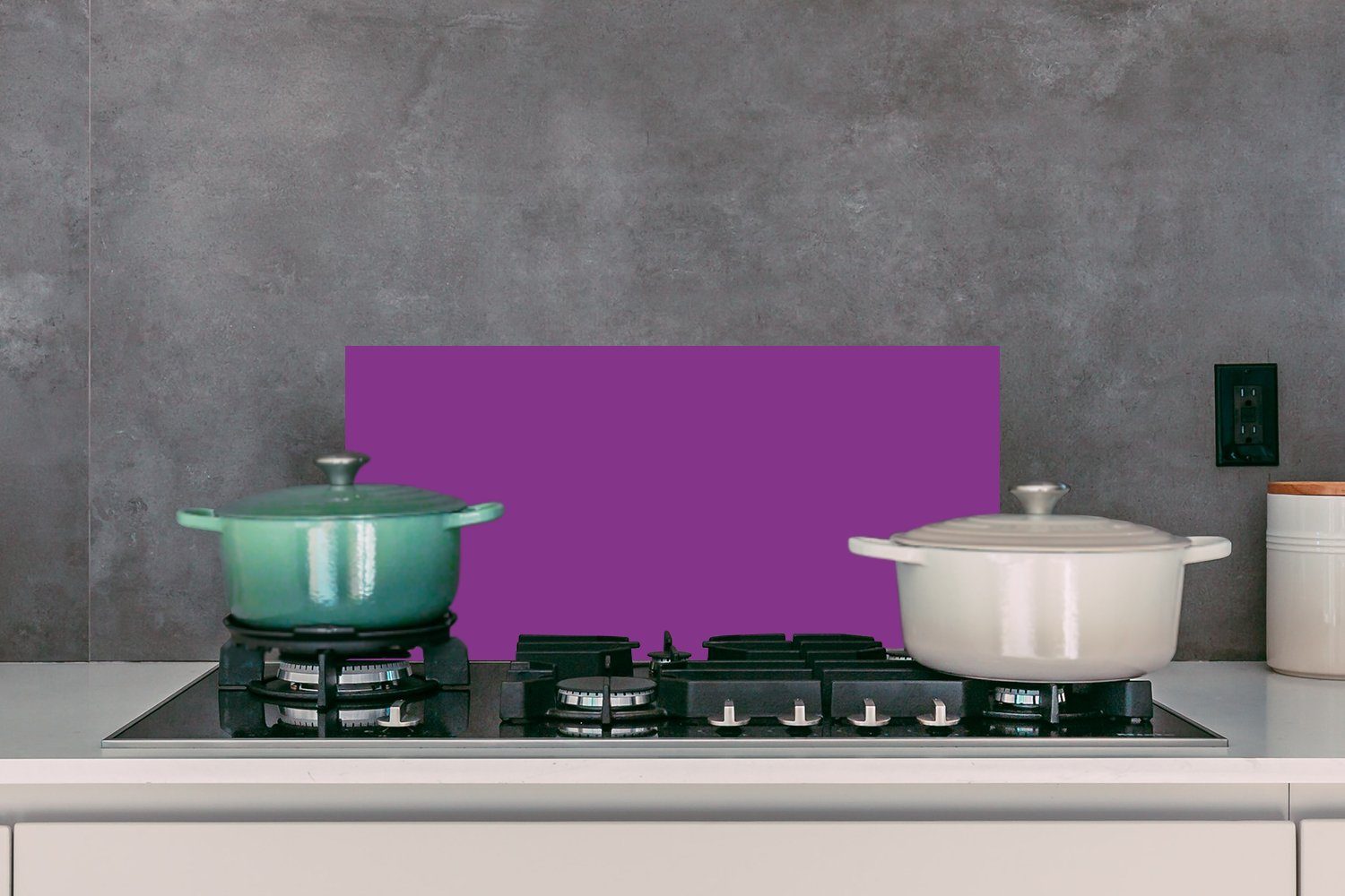 Küchenrückwand cm, - Lila - Wandschutz, Schmutzflecken und (1-tlg), Küchen gegen für MuchoWow Farben Fett 60x30 Unifarben,