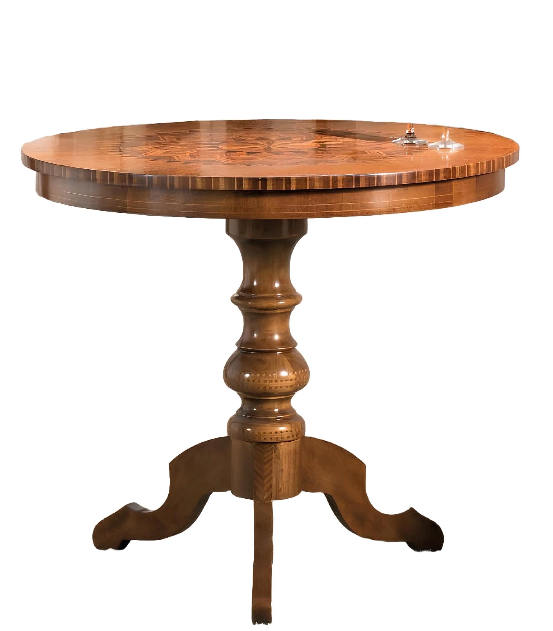 Esstisch Runder Esstisch aus massivem Holz im italienischen Design
