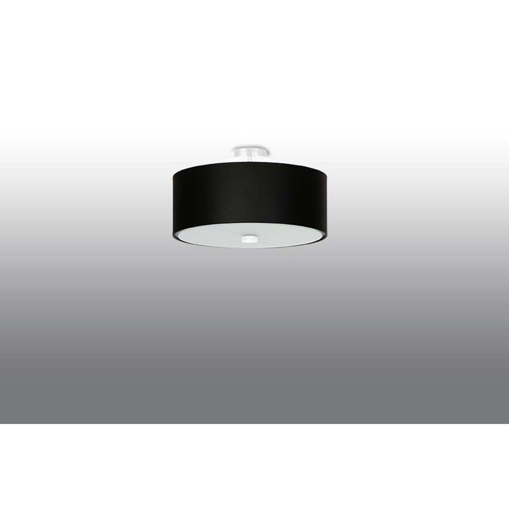 etc-shop Deckenstrahler, Leuchtmittel nicht Deckenleuchte 36 Weiß cm Schwarz Glas Wohnzimmer L Stoff inklusive, Deckenlampe