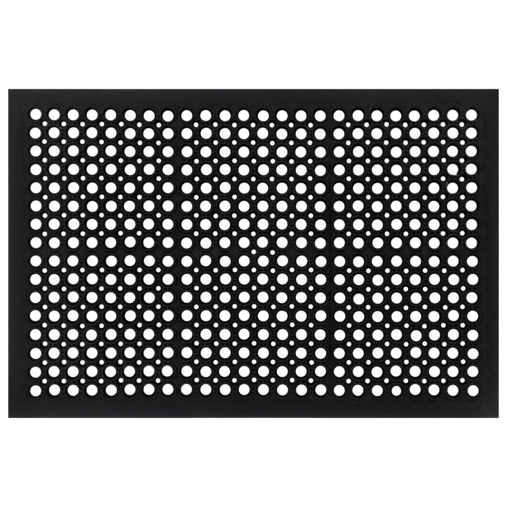 furnicato Fußmatte Rutschfeste Gummi-60 x 90 cm in Schwarz
