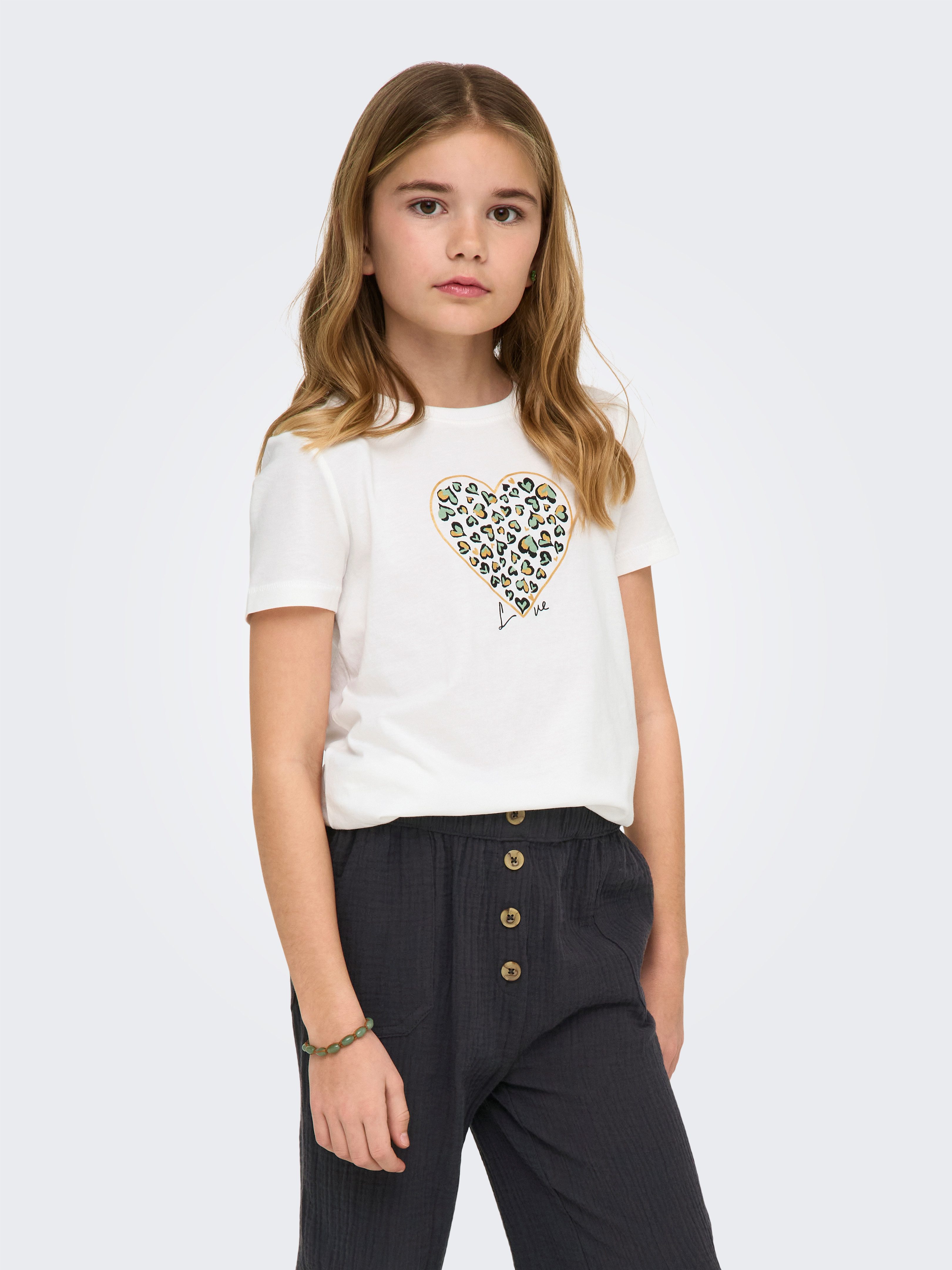 KIDS ONLY T-Shirt KOGLANY-NINA LIFE LOVE S/S TOP FR JRS mit unterschiedlichen Motiven - je nach Bodyfarbe
