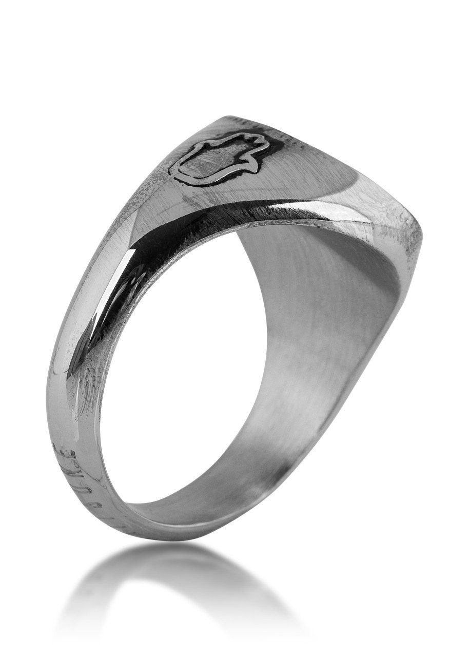 Akitsune Siegelring Hamsa Ring Silver EU 65 - UK V - US 11