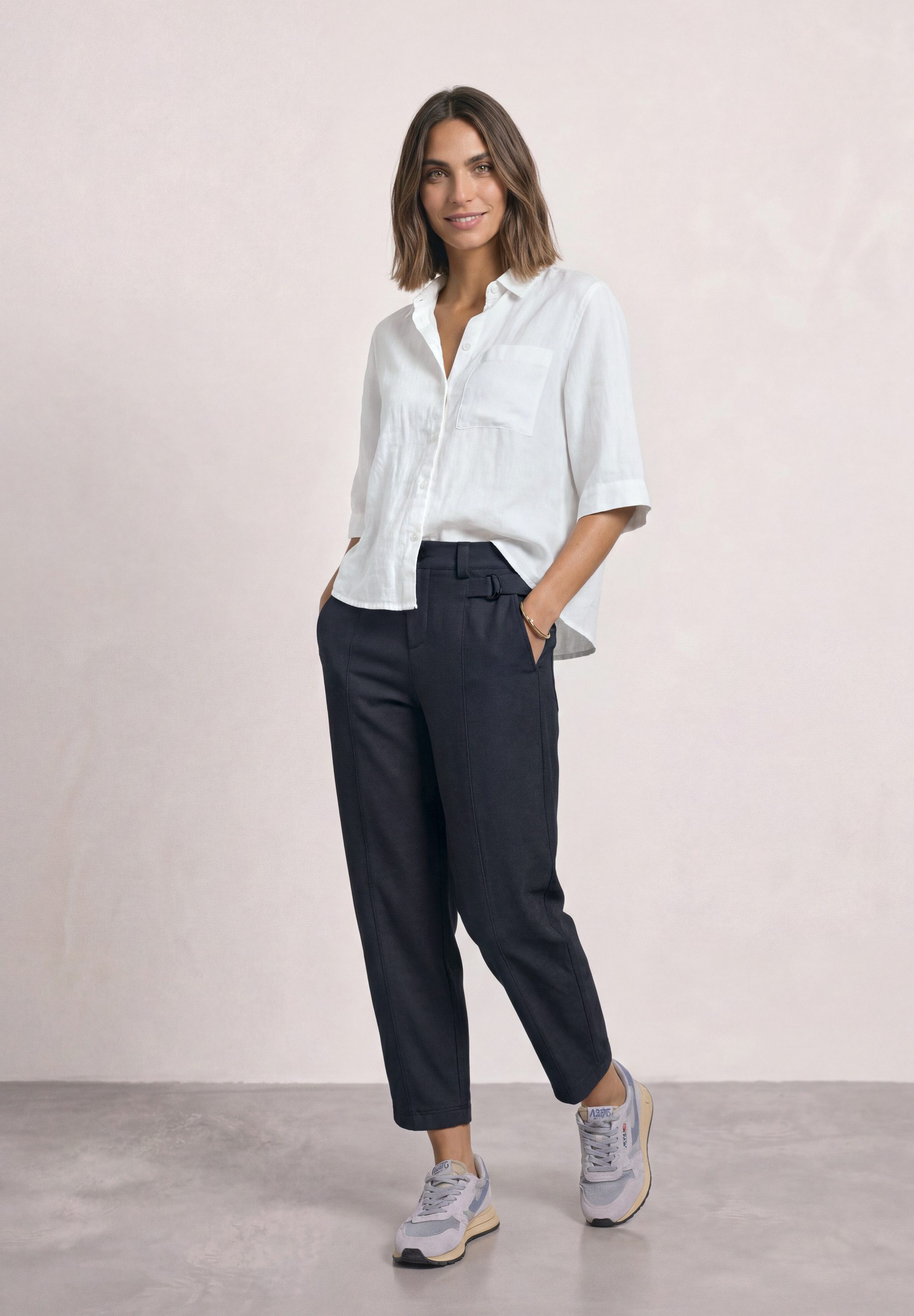 STREET ONE Stoffhose mit Schnallen