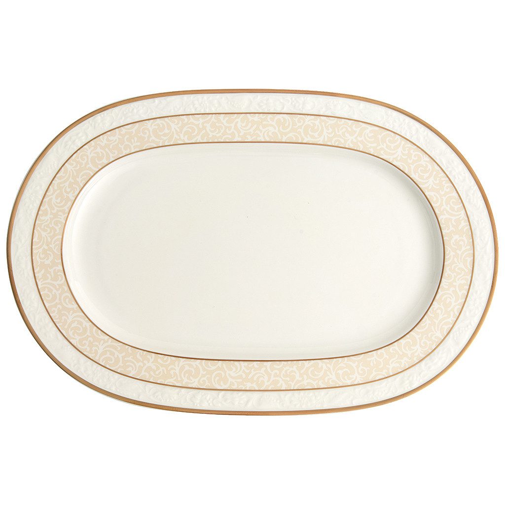 Villeroy & Boch Servierplatte Ivoire Platte oval 35cm, Porzellan, (1-tlg)