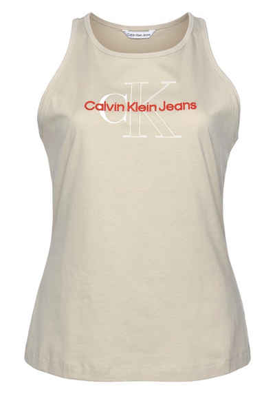 Calvin Klein Jeans Plus Tanktop »PLUS TWO TONE MONOGRAM TANK« mit großem Calvin Klein Logo-Monogramm & Schrifzug
