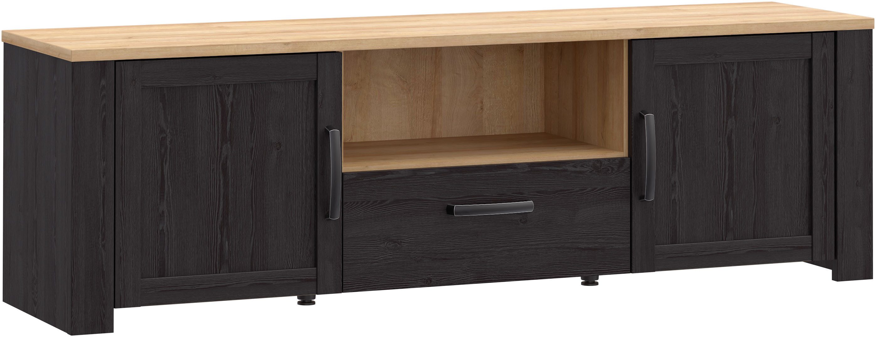 FORTE TV-Board Bohol TV-Schrank, Stauraum, 2 farbiges Dekor, landhaus, B/H/T 166,1/51,8/42cm, 2 Türen, 1 SK
