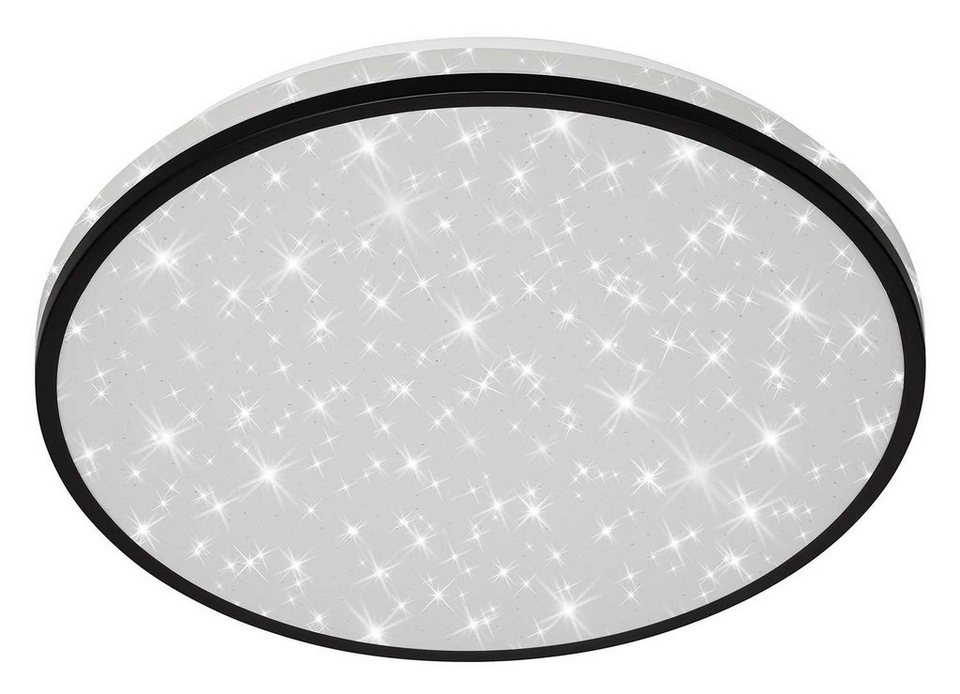 Briloner Leuchten LED-Sternenhimmel 3456-215, LED fest verbaut, Neutralweiß,  Sternenhimmel, IP20, schwarz, 38 cm, LED-Deckenleuchte in schwarz-weiß