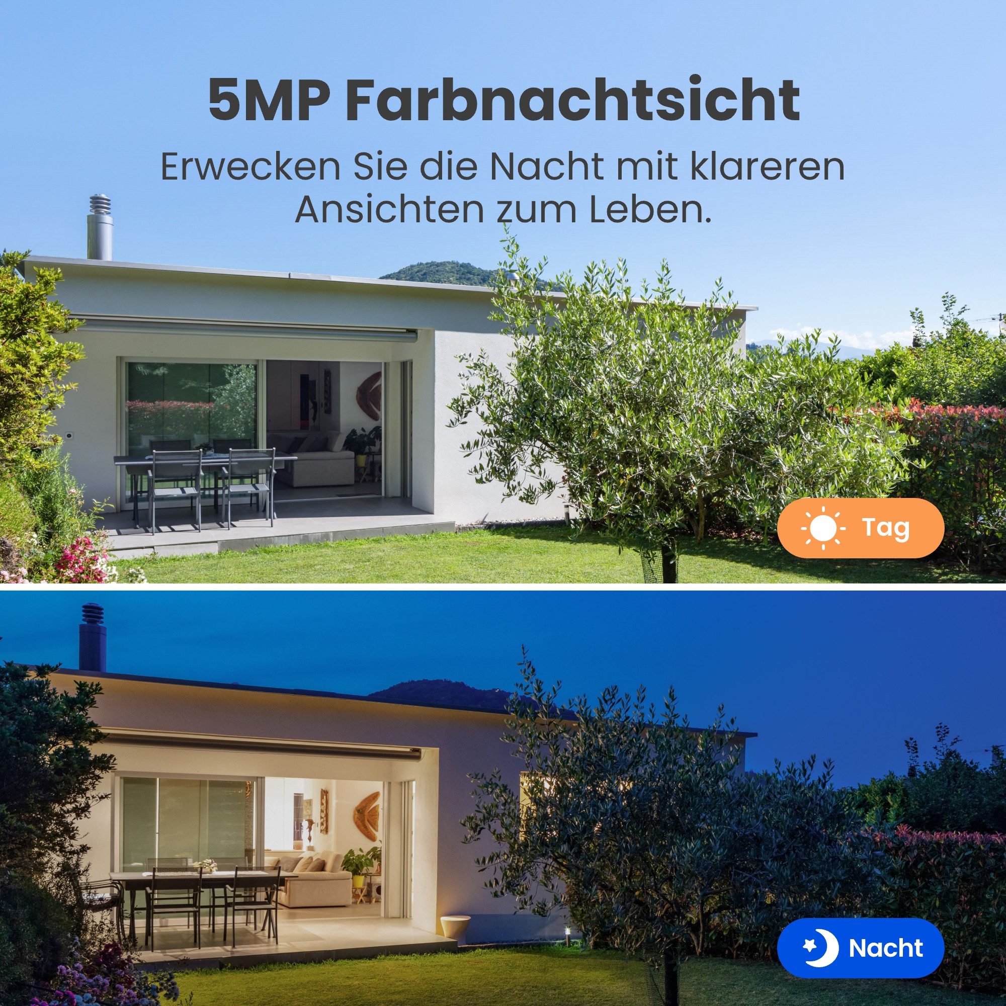 Reolink Überwachungskamera Argus PT+SP 5MP PTZ Akku- oder solarbetriebene 2,4/5GHz WLAN IP (Außenbereich, PIR-Erkennung,IR-Nachtsicht,Could-Speicherung)