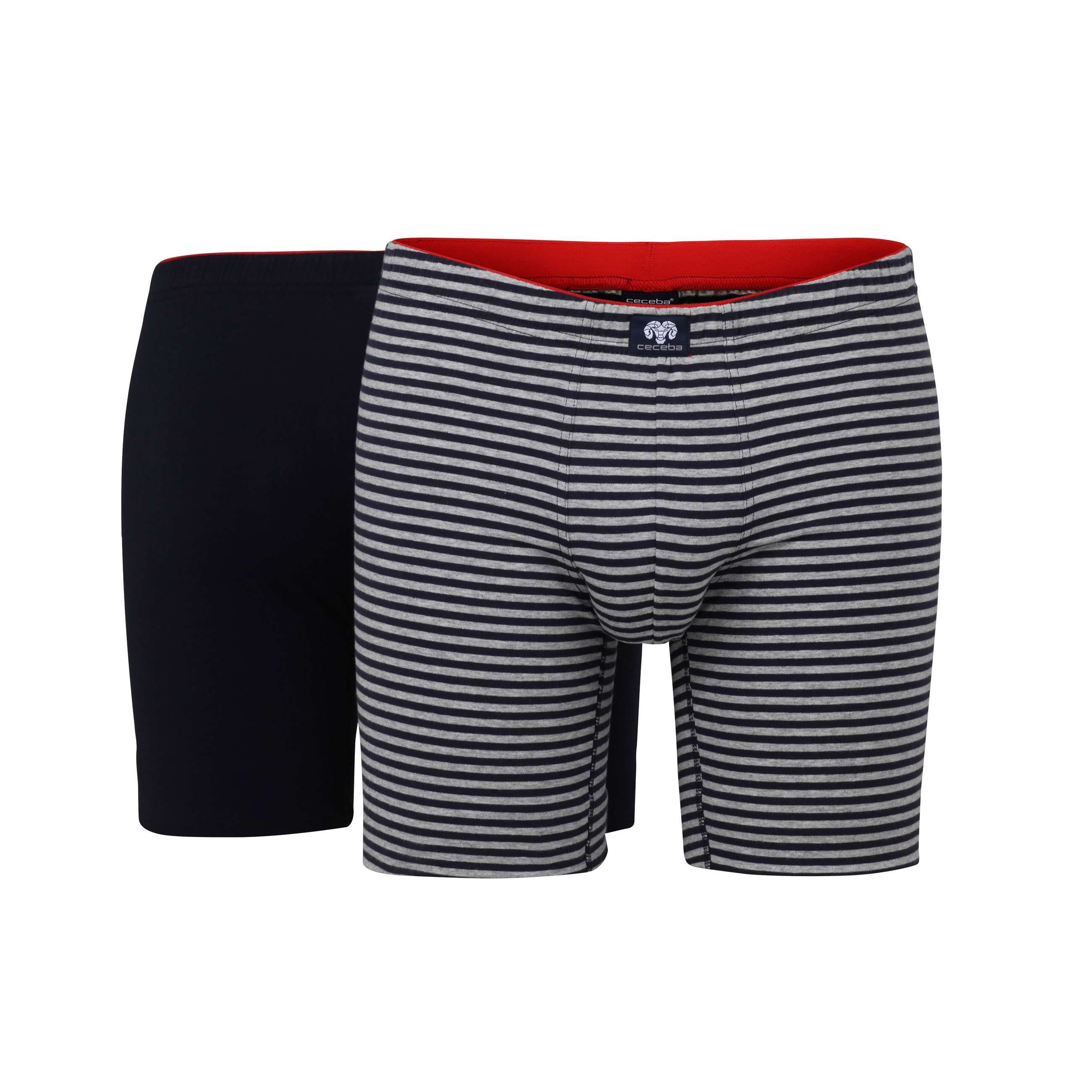 Boxershorts CECEBA Herren Cyclist blau melange 2er Pack