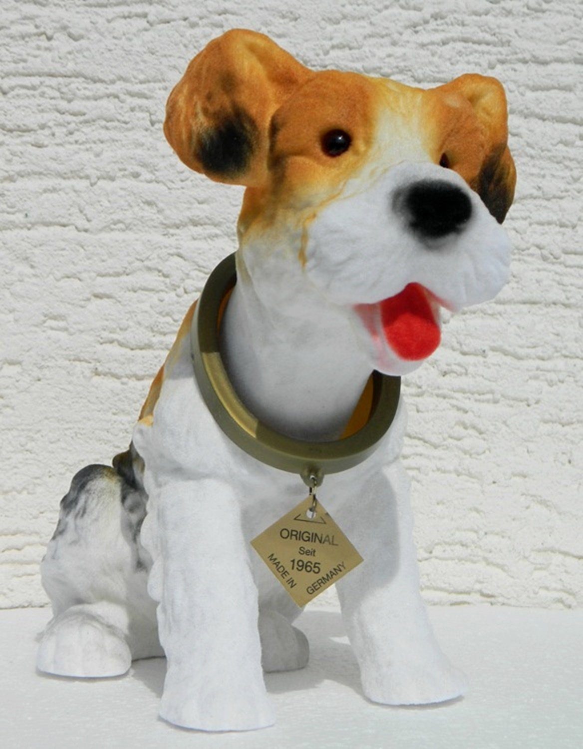 Rakso Oskar Schneider GmbH Dekofigur Fox Terrier Wackelfigur H 20,5cm groß Dekofigur mit Wackelkopf