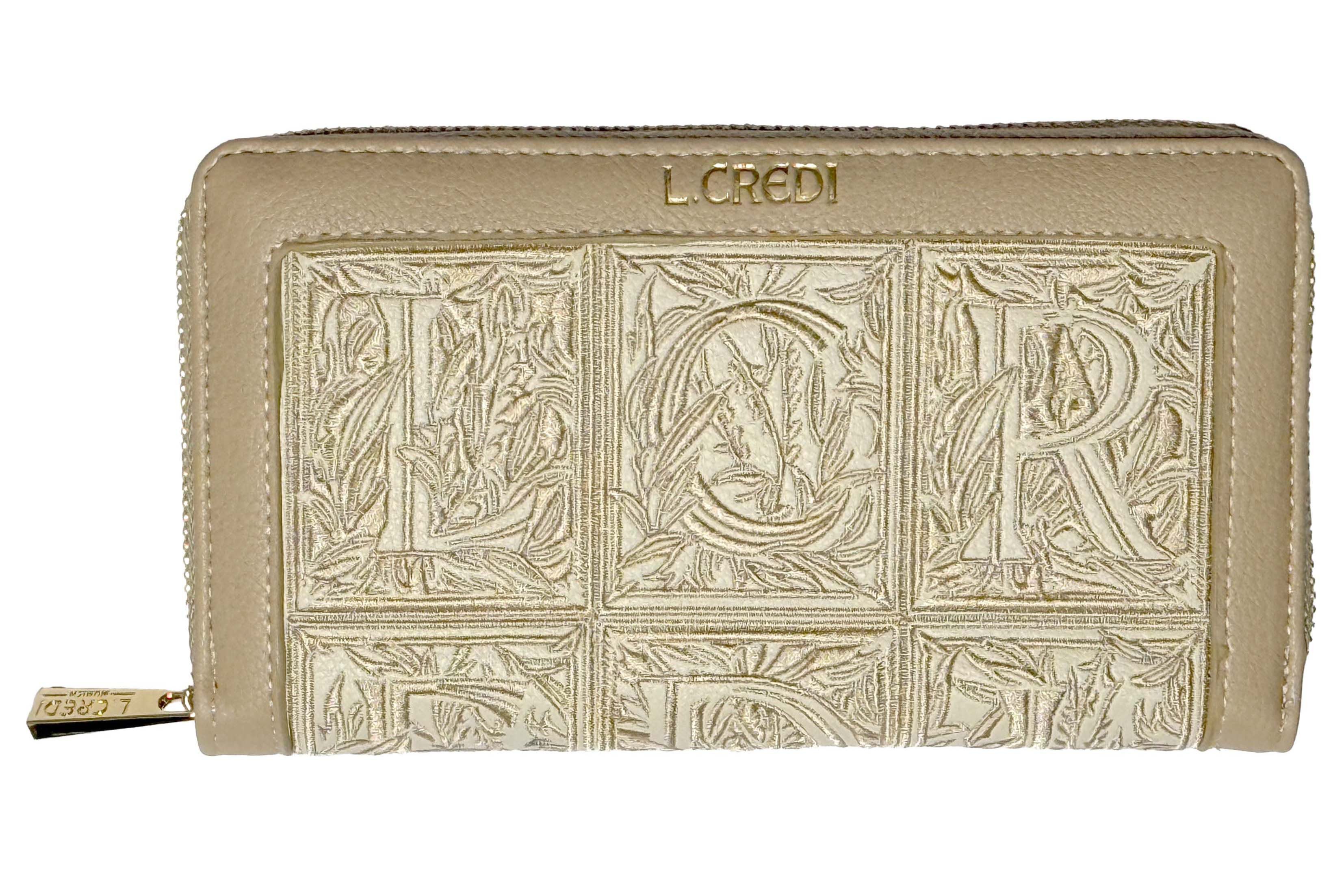 L. CREDI Geldbörse L.CREDI-Damen-Börse RFID ORELIA sand-offwhite (1-tlg), RFID