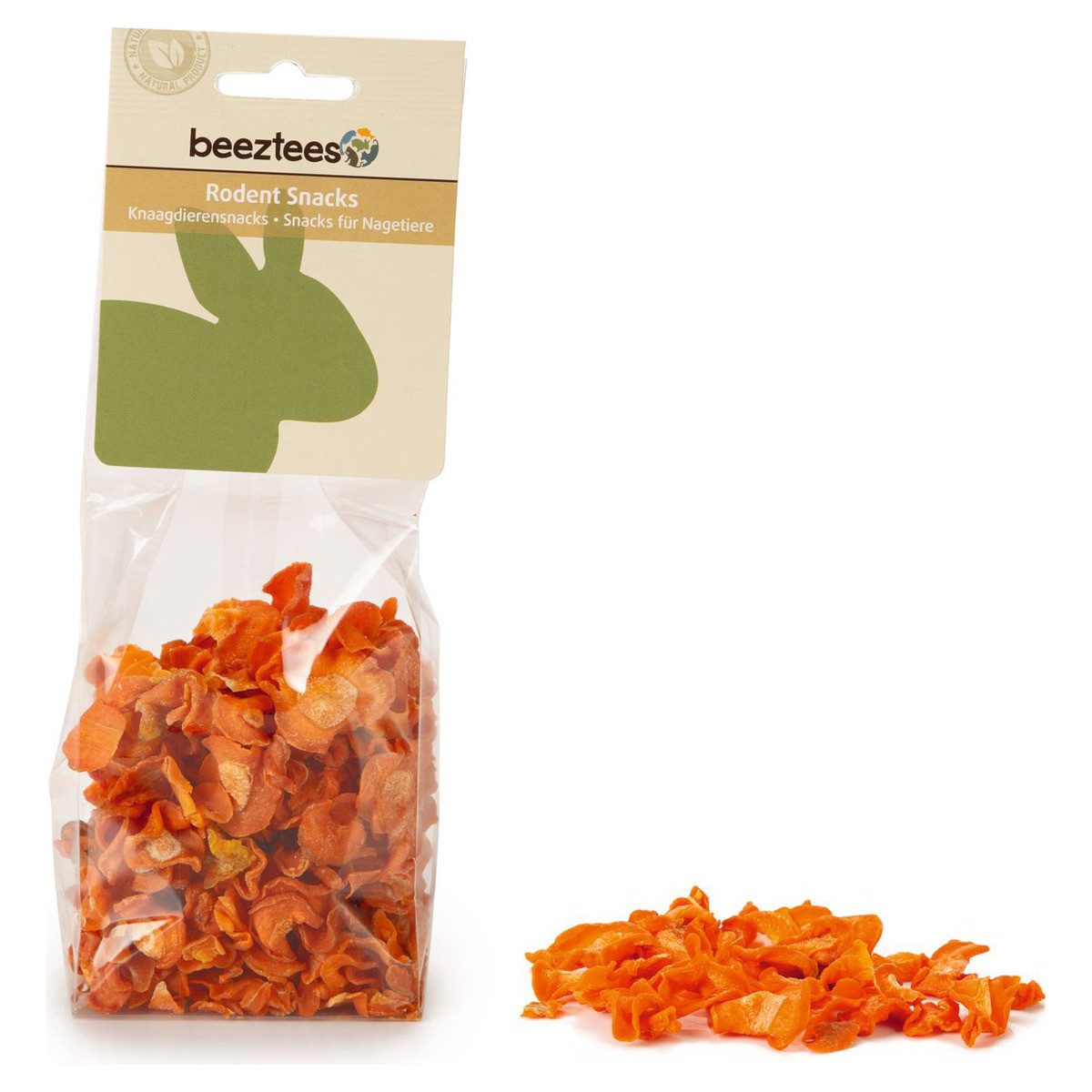 Beeztees Nagersnack Karotten Chips 130 g, Snack für: Kleintier