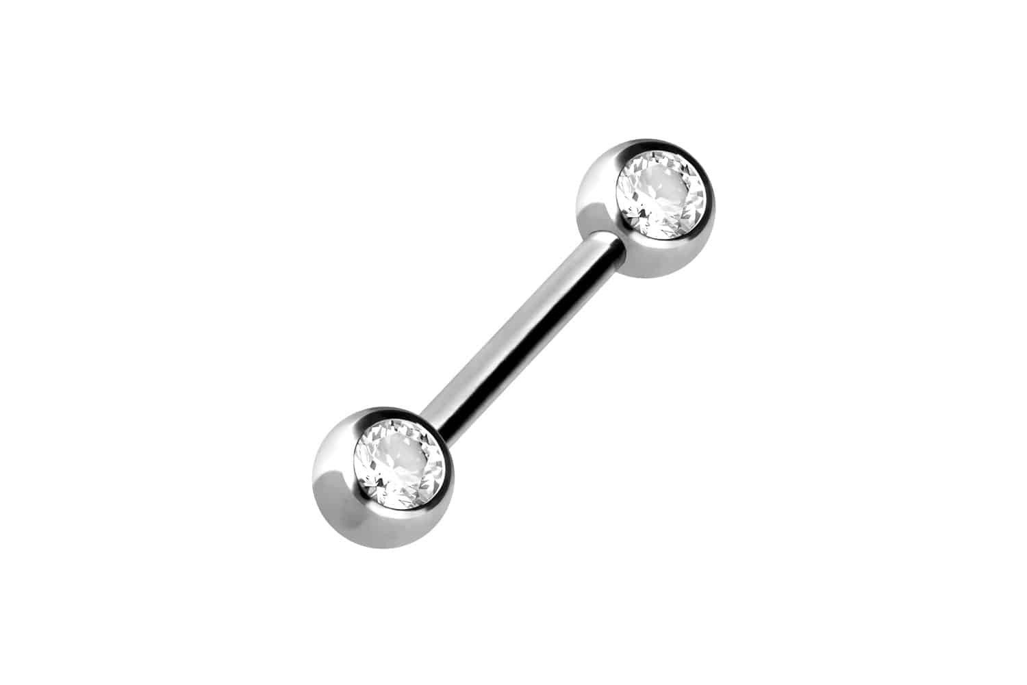 PIERCINGLINE Brustwarzenpiercing Chirurgenstahl Barbell SEITLICHE KRISTALLE günstig online kaufen