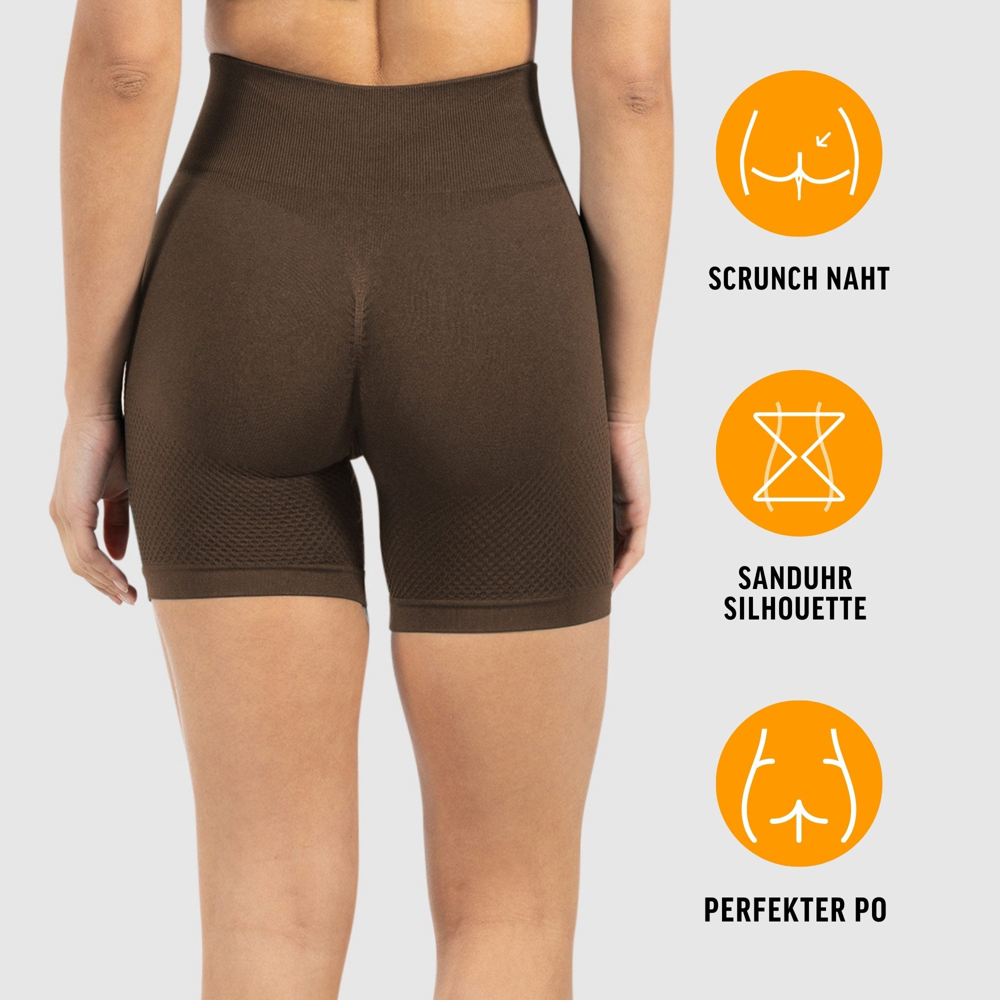 Smilodox Shorts Amaze Scrunch, Blickdichte Radlerhose mit Unsichtbarer Scrunch-Effekt High Waist Squatproof Scrunch Shorts-Leggings Seamless Sport Fitness