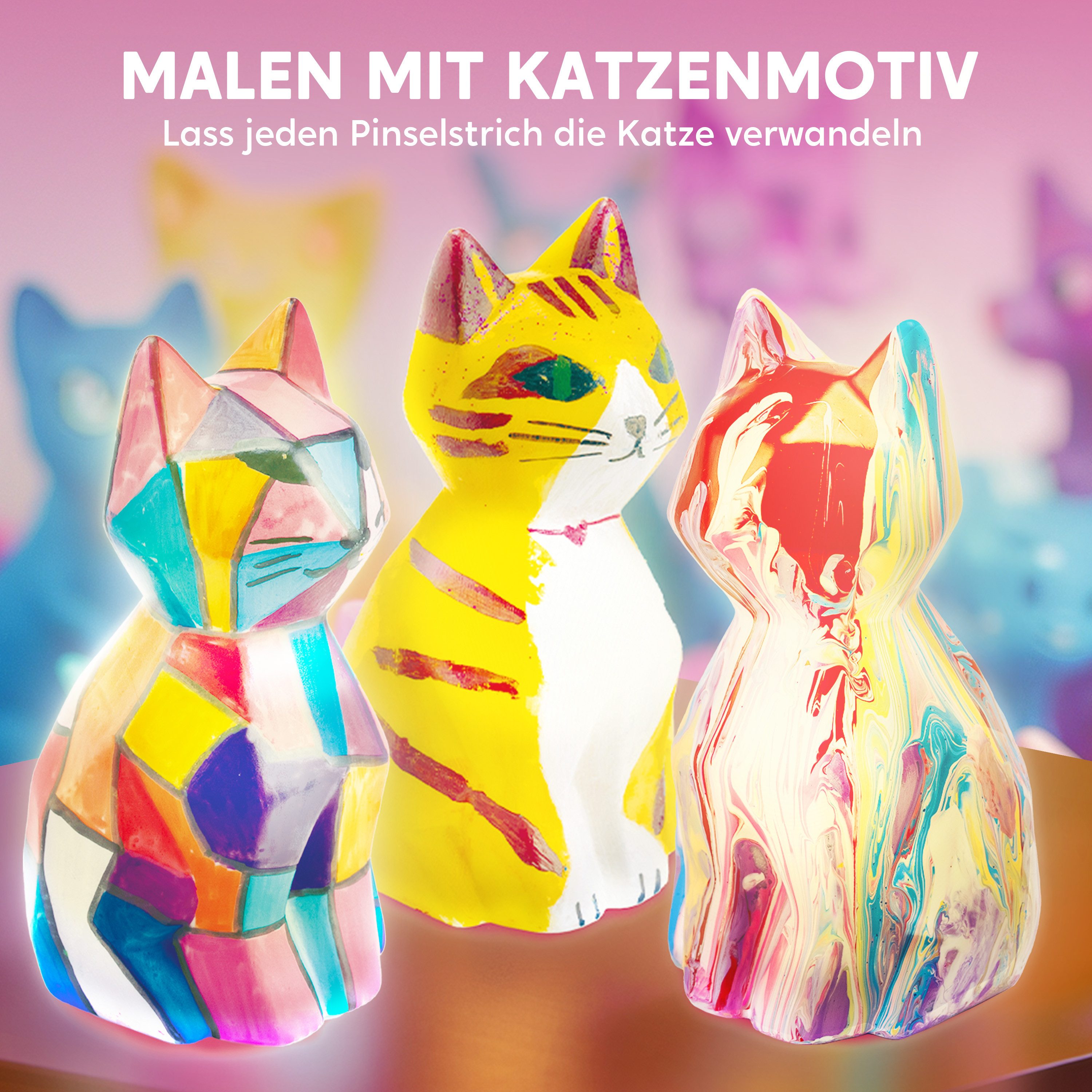 Klever Kits Bastelscheren Klever Kits Katze Lampe Bastelset Kinder ab 6+ jahre, (1-tlg)