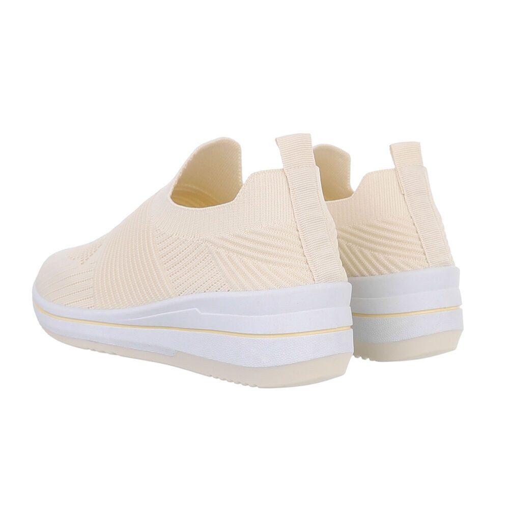Ital-Design Damen Low-Top Freizeit Sneaker (85960405) Keilabsatz/Wedge Sneakers Low in Beige