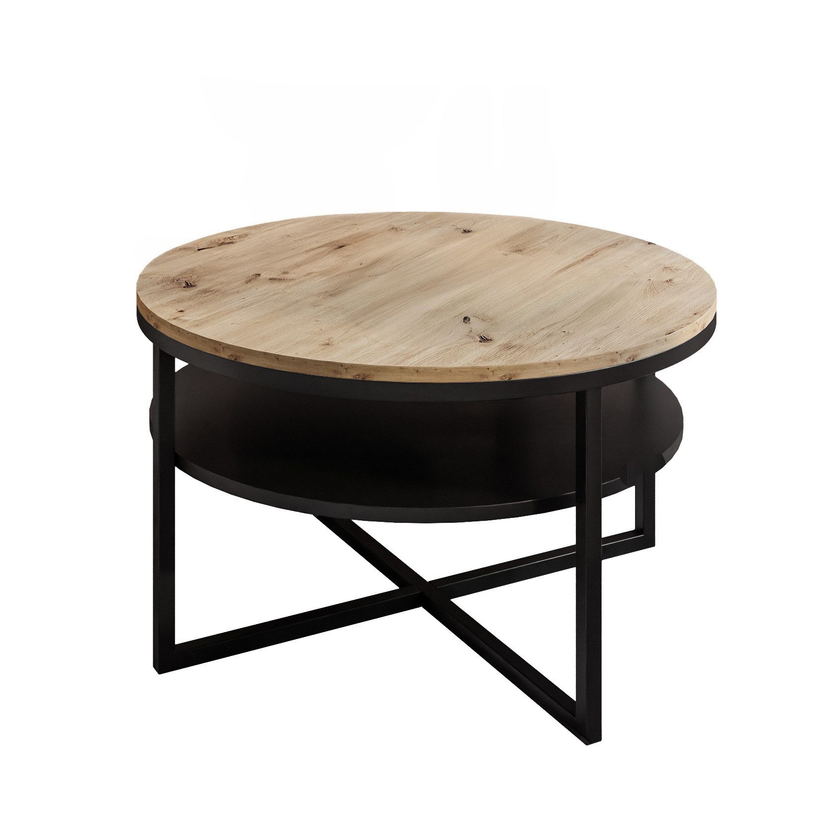 Lookway Couchtisch CIRI-X LOFT mit Ablage (1 Tisch), Durchmesser: ⌀ 70 cm günstig online kaufen