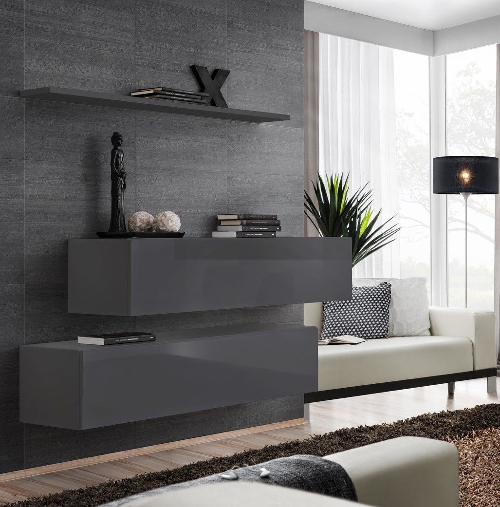 Xlmoebel Wohnzimmer-Set Moderne Luxus Wohnwand 3-teiliges Designer Set für Ihr Zuhause, (3-St), Made in Europa