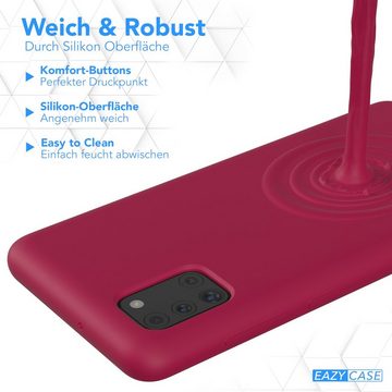 EAZY CASE Handyhülle Premium Silikon Case für Samsung Galaxy A31 6,4 Zoll, Hülle Silikon mit Displayschutz Handytasche aus Silikon Rot / Beere