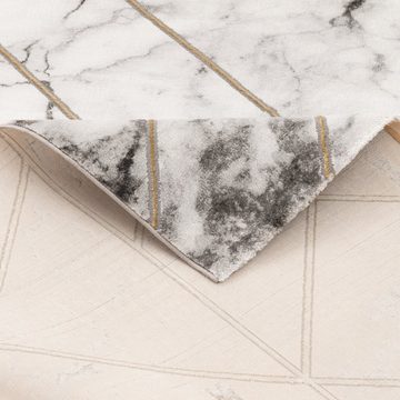 Designteppich Luxus Designer Teppich Carrara Marmor Optik Trend, Pergamon, Rechteckig, Höhe: 15 mm