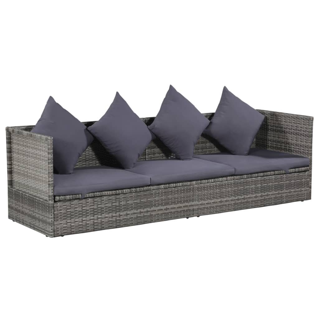 DOTMALL Gartenbank Garten-Sofabett mit Kissen Polyrattan günstig online kaufen