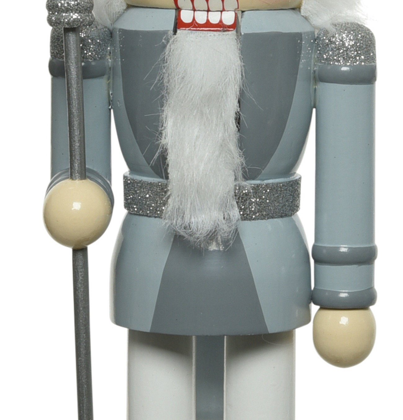 dekojohnson Weihnachtsfigur cm Trommler grau 25 silber Deko-Soldat Nussknacker