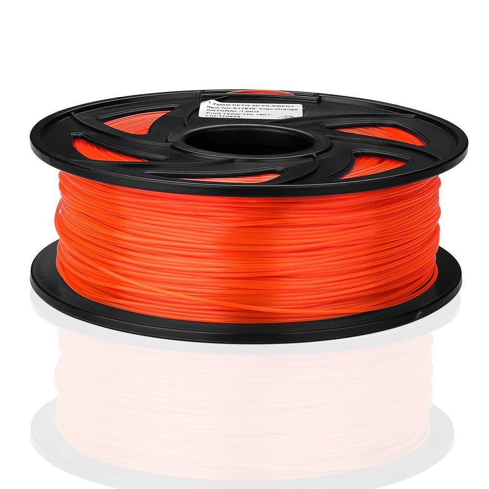 Filament 3D Farben Filament 1,75mm verschiedene euroharry PETG 1KG Orange-Transparent