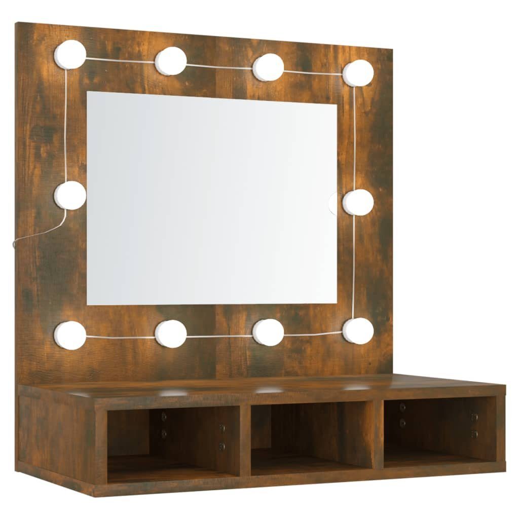 (1-St) 60x31,5x62 cm mit Badezimmerspiegelschrank LED Räuchereiche vidaXL Spiegelschrank
