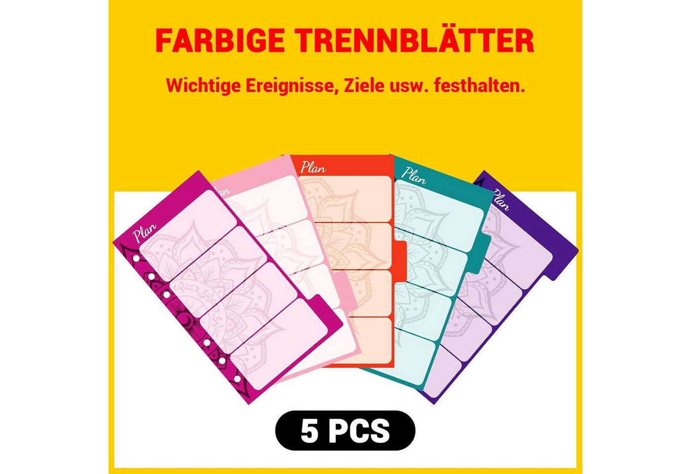 Thumbnail - LuxusKollektion Notizbuch Deutsch Budget Planer mit Trennblättern für A4 Ordner
