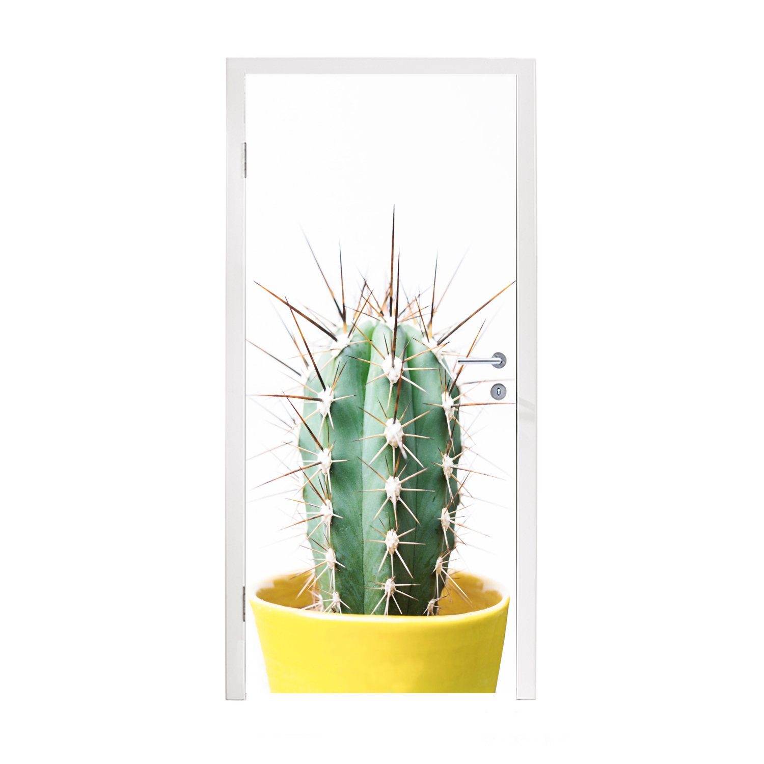 Grün, St), Kaktus - Türaufkleber, Natur bedruckt, MuchoWow - - cm Türtapete 75x205 Fototapete für Tür, (1 Pflanzen Matt,