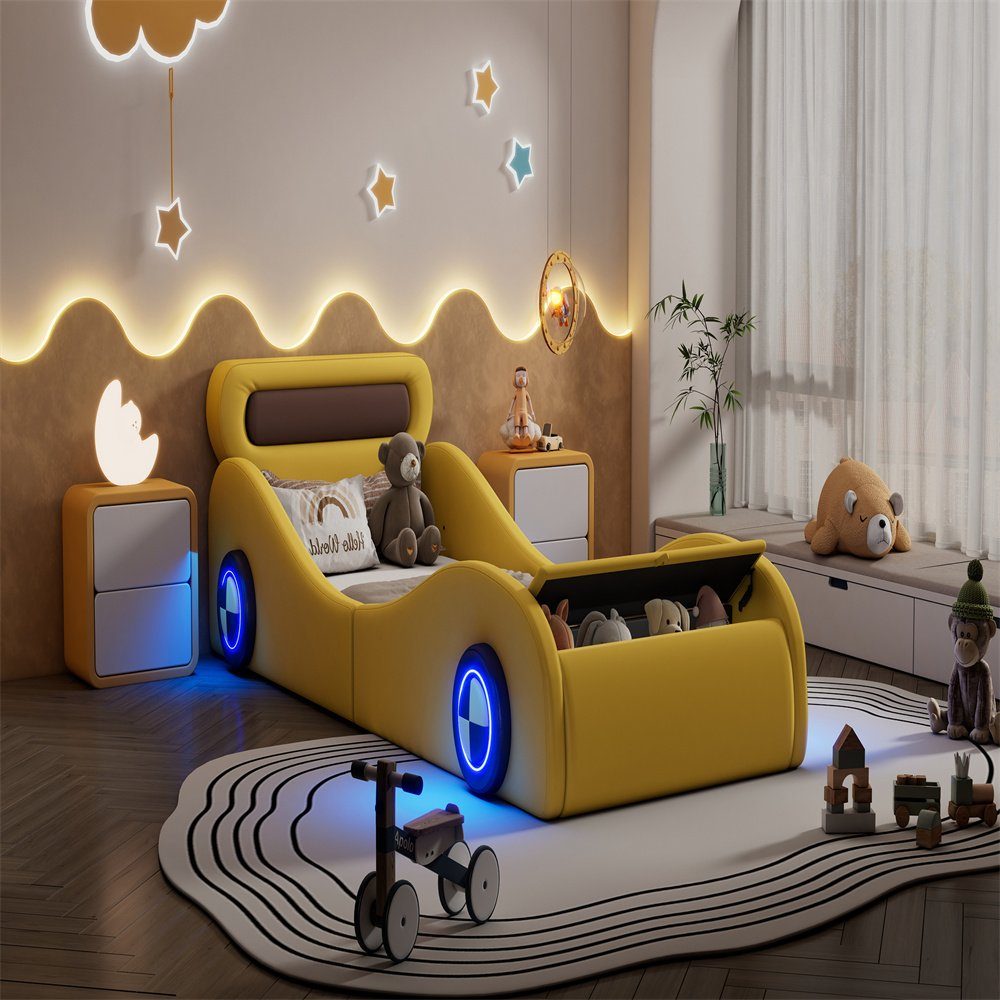 XDeer Jugendbett 90x200cm Einzelbett, Kinderbett, Jugendbett, Polsterbett F günstig online kaufen