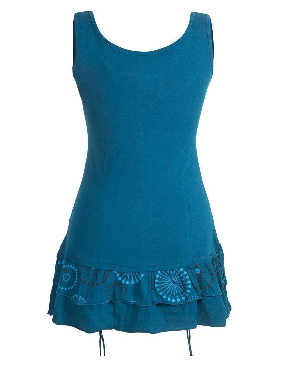 Vishes Tunikakleid Lagen-Look Jersey-Tunika Shirt zum Raffen Hippie, Boho, Goa Style