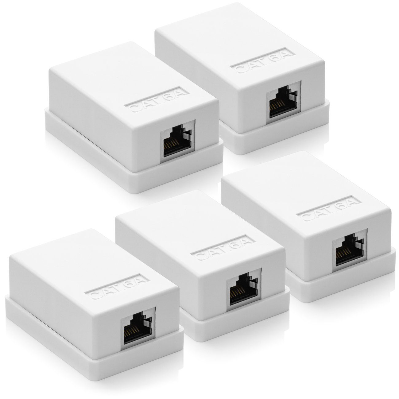 deleyCON deleyCON CAT 6a Netzwerkdose 1x RJ45 Buchse FTP geschirmt Aufputz 5 Netzwerk-Adapter