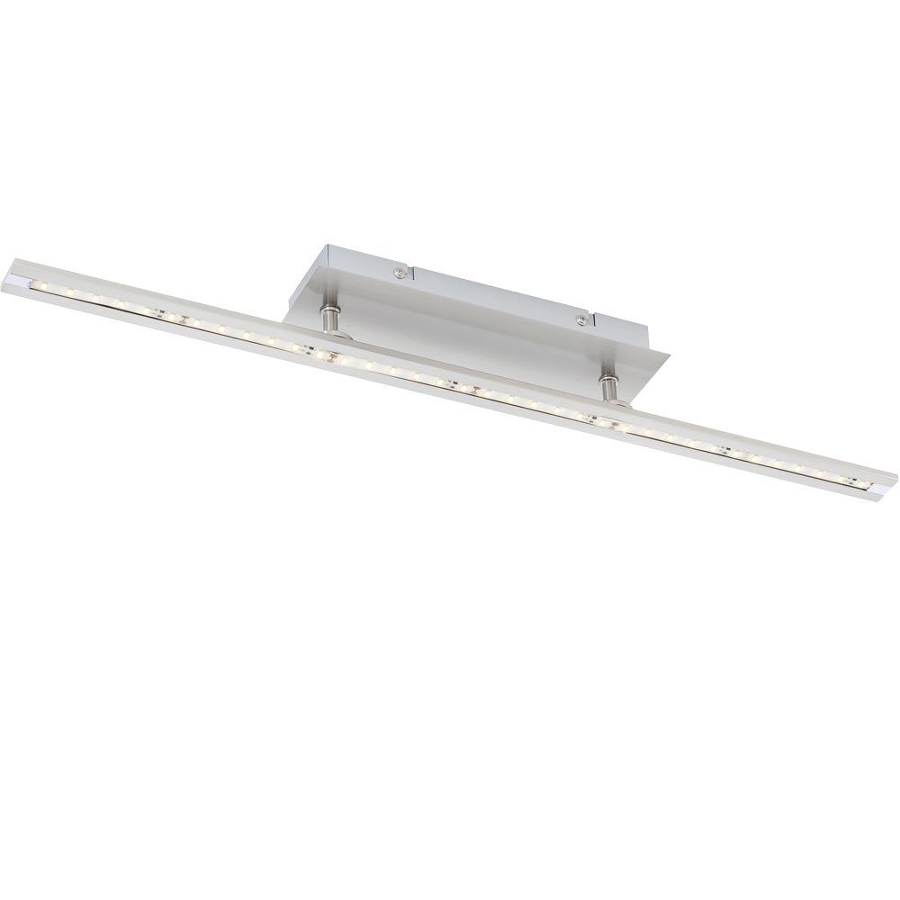 Paul Neuhaus LED Deckenleuchte, LED-Leuchtmittel fest verbaut, Warmweiß, Deckenlampe Deckenleuchte Wohnzimmerlampe Stahl silber LED L 62,5cm