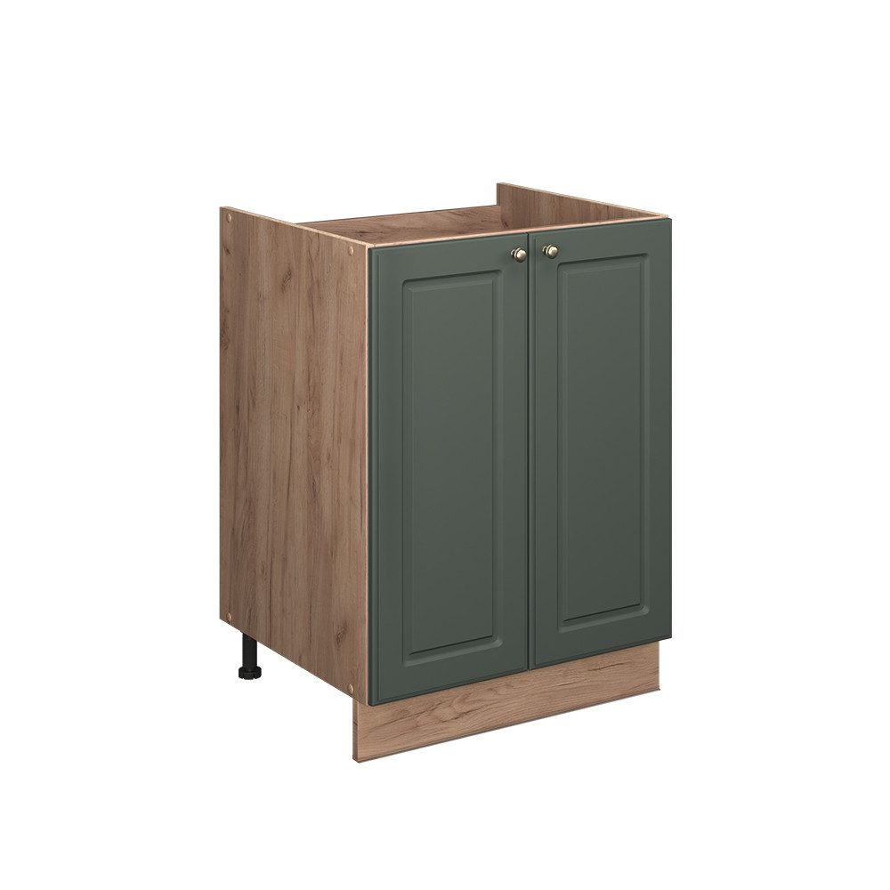 Vicco Unterschrank Fame-Line, Grün-Gold Landhaus/Goldkraft Eiche, 60 cm