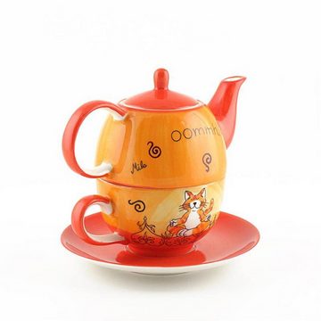 Mila Teekanne Mila Keramik Tee-Set- for-One Oommh Katze, 0,4 l, (Set)