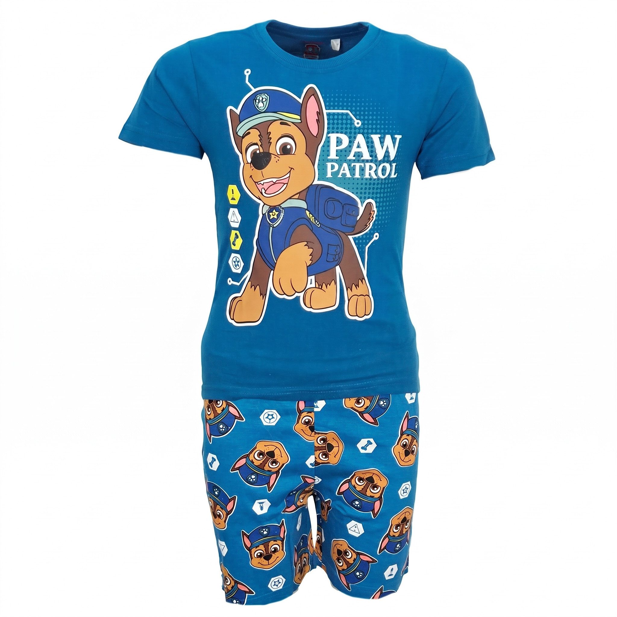 PAW PATROL Schlafanzug Paw Patrol Kinder Jungen kurzarm Schlafanzug Pyjama Shirt Shorts 100% Baumwolle, Gr. 98 bis 128