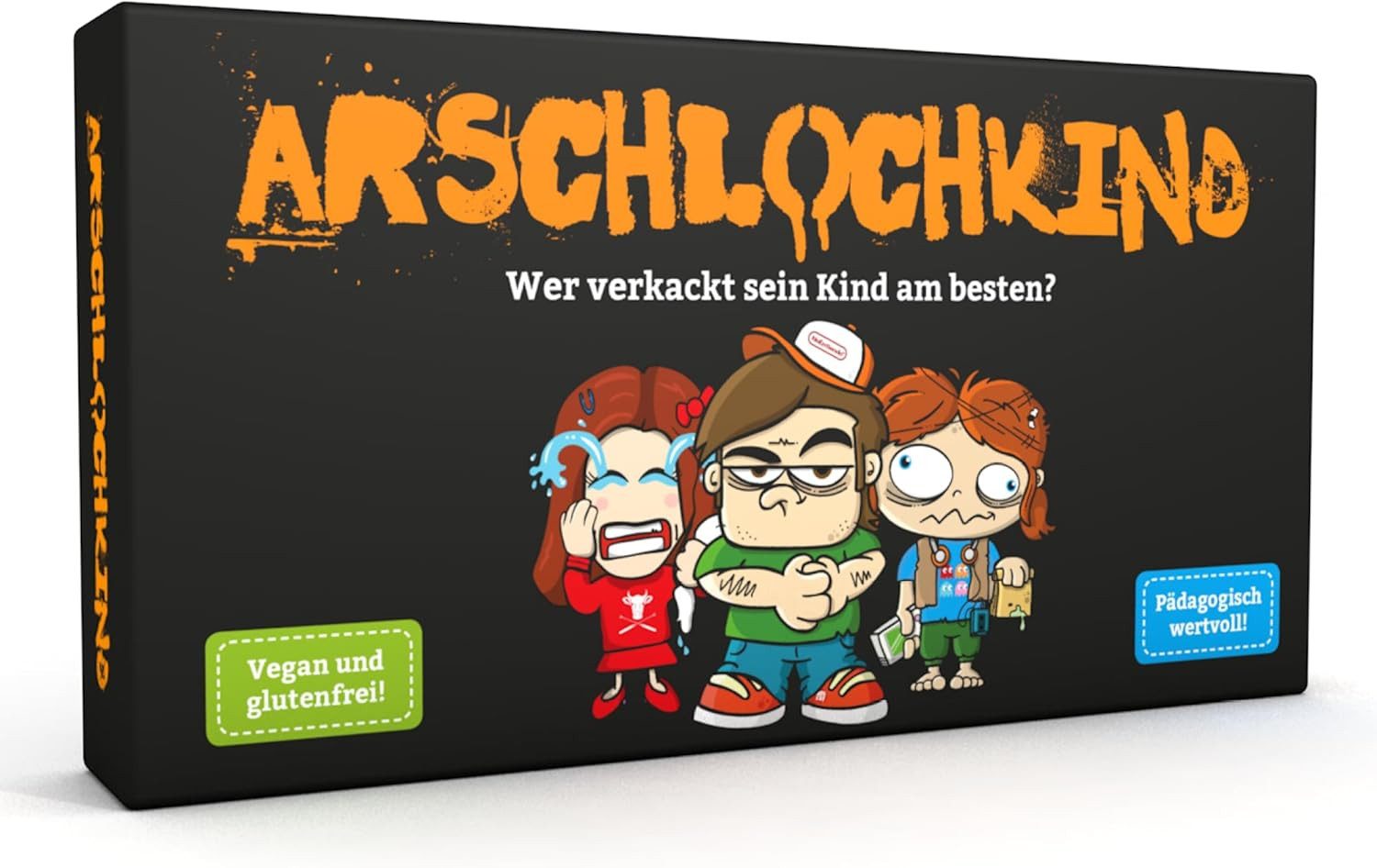 Kampfhummel Spiele Spiel Arschlochkind - Wer verkackt sein Kind am besten? Fieses Partyspiel, Kartenspiel ab 16 Jahren, Erziehung mit schwarzem Humor, 3-6 Spieler