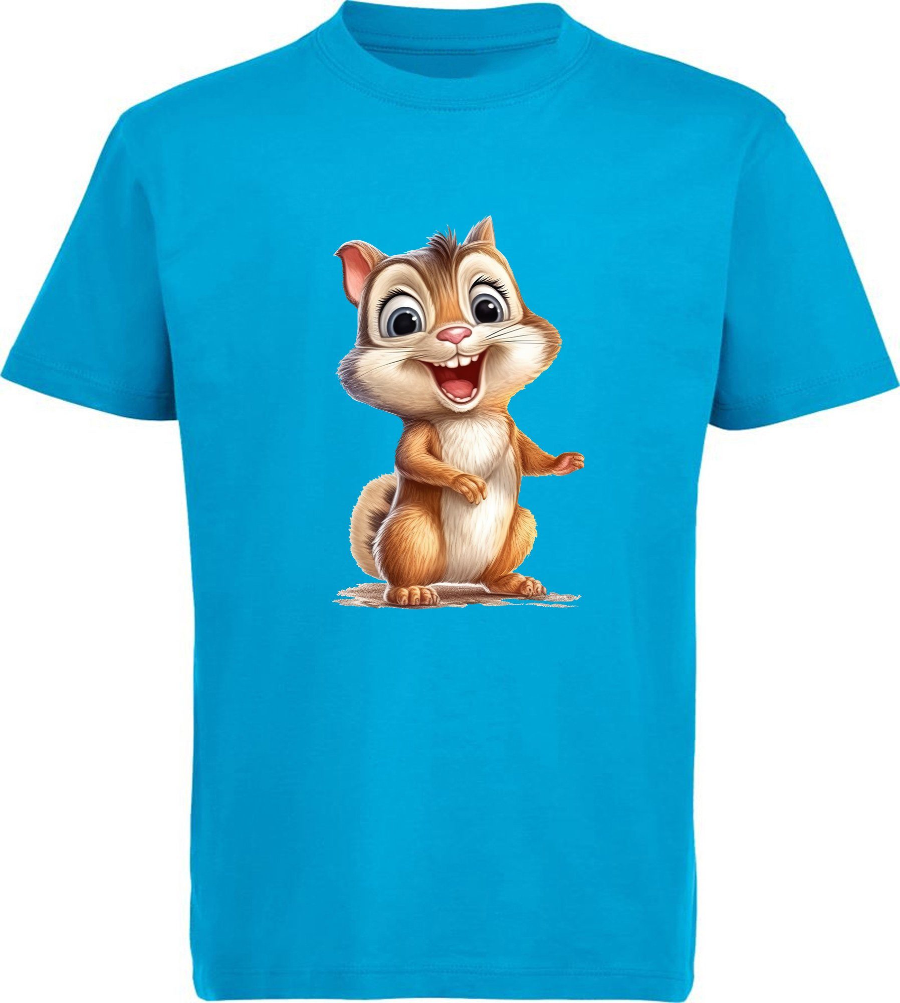 T-Shirt Kinder Wildtier Print Shirt bedruckt - Baby Eichhörnchen