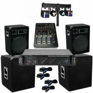 4100 Watt PA Komplett Set Mixer Anlage LED Licht Verstärke Musikanlage Party-Lautsprecher