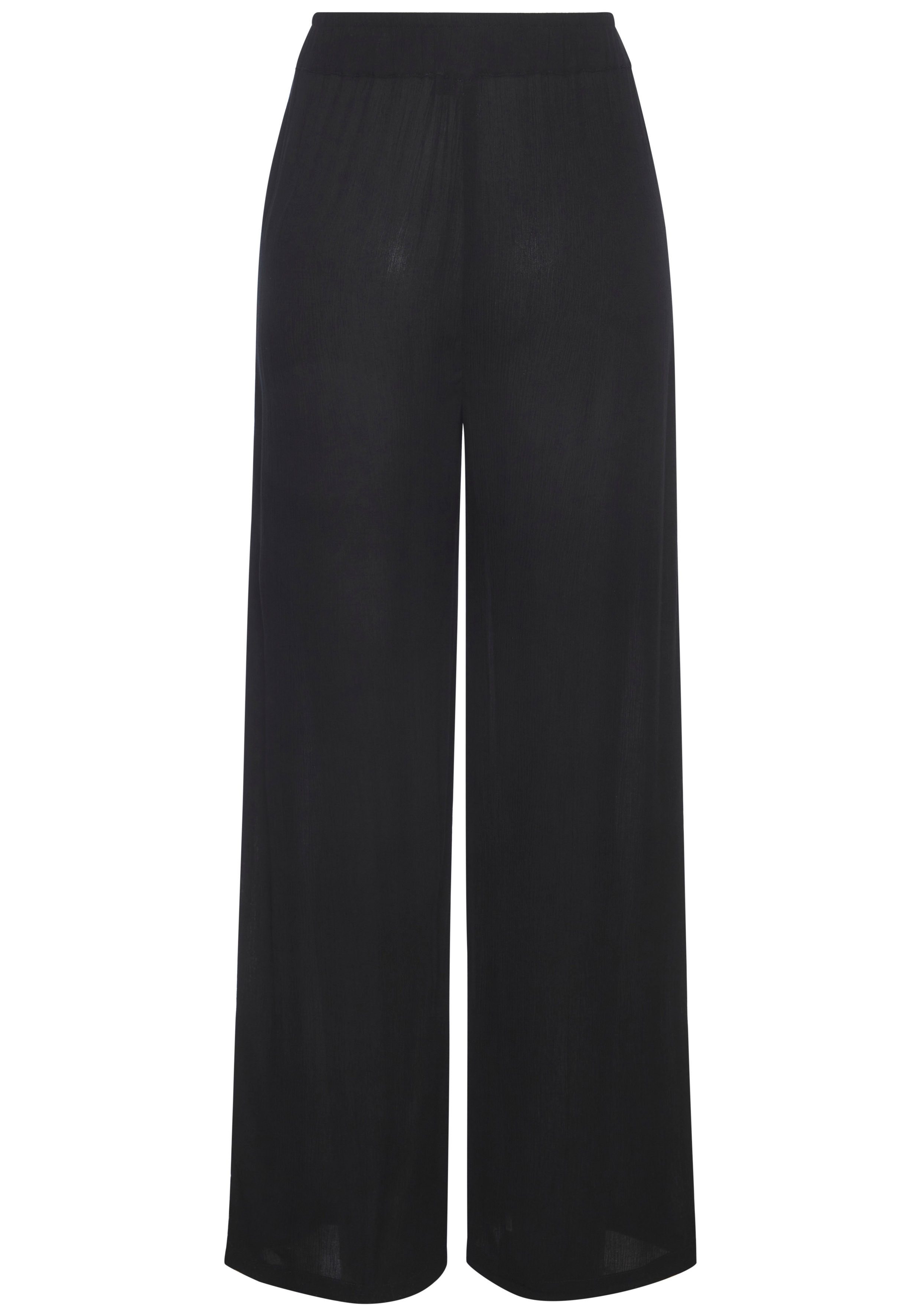 Buffalo Palazzohose in lockerer Passform mit weitem Bein bequemer Viskose-Crepe, Sommerhose, Strandhose – Bild 4 von 5