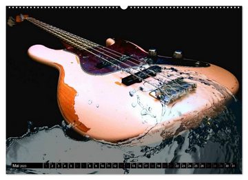 CALVENDO Wandkalender Gitarren im Wasser (Premium, hochwertiger DIN A2 Wandkalender 2023, Kunstdruck in Hochglanz)