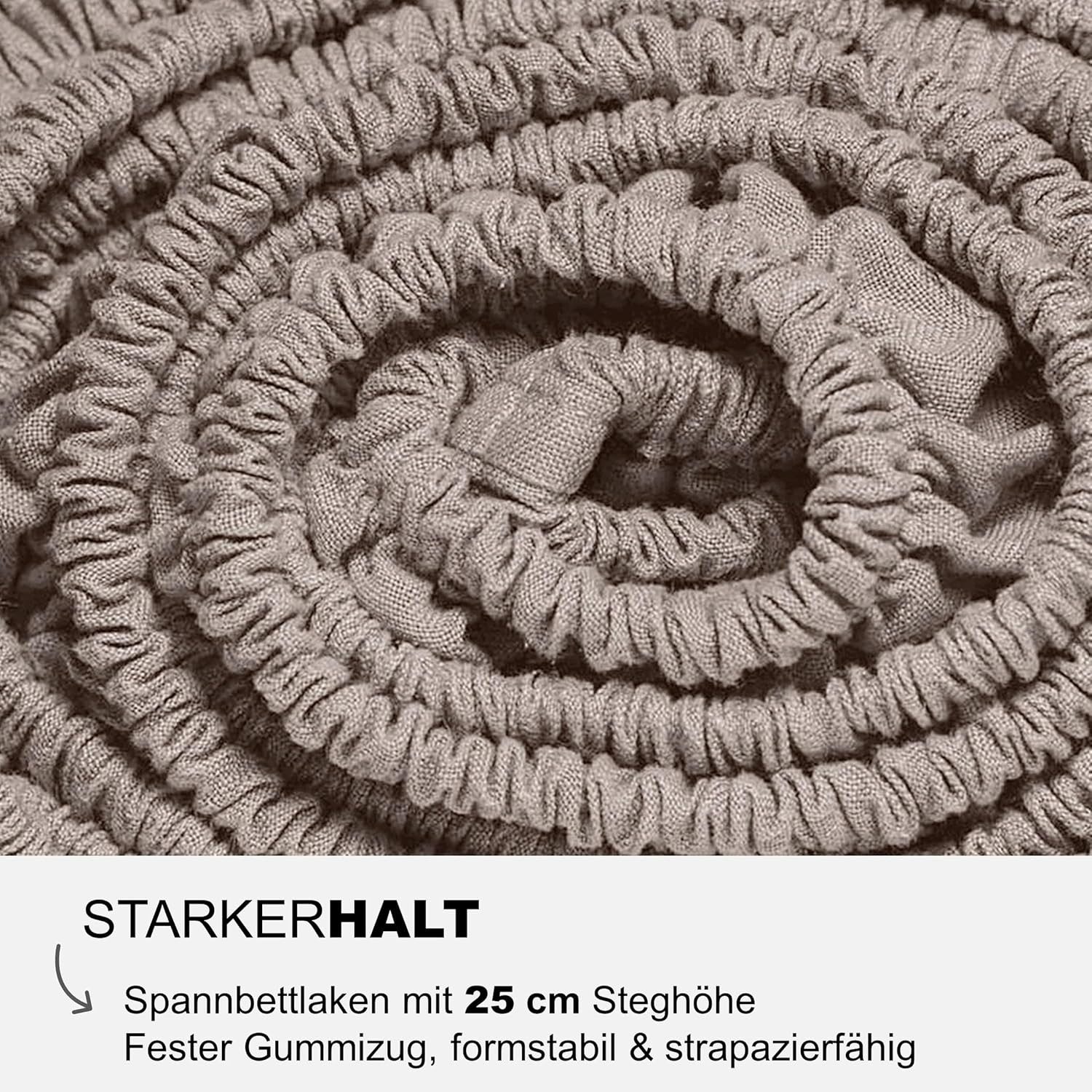 MAGANO Spannbettlaken Bambus & Baumwolle Satin, Luxus Bettlaken, Gummizug: rundum, 400 TC Luxusqualität, Hypoallergen, Thermoregulierend – Bild 4 von 5