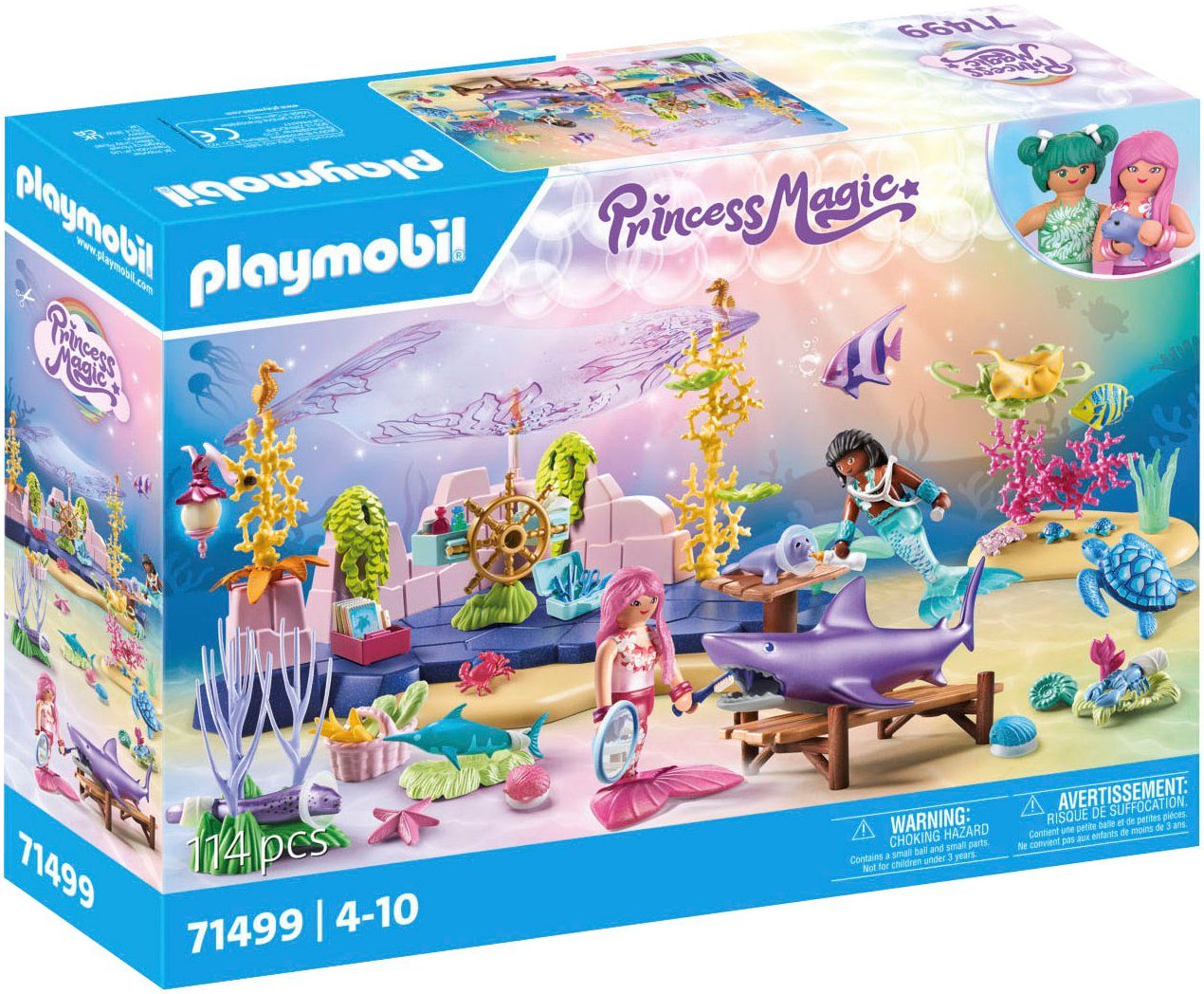 Playmobil® Konstruktions-Spielset Unterwasser-Tierpflege der Meeresbewohner (71499), (114 St), Playmobil Princess Magic; Made in Germany